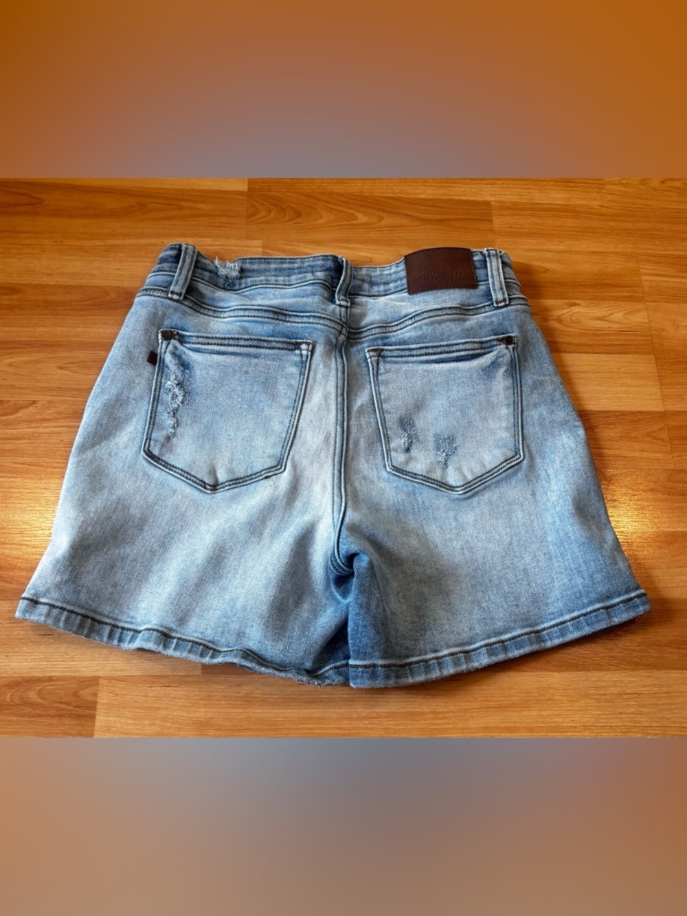 Judy Blue Faded Light Blue Denim Jean  Shorts - Picture 9 of 11